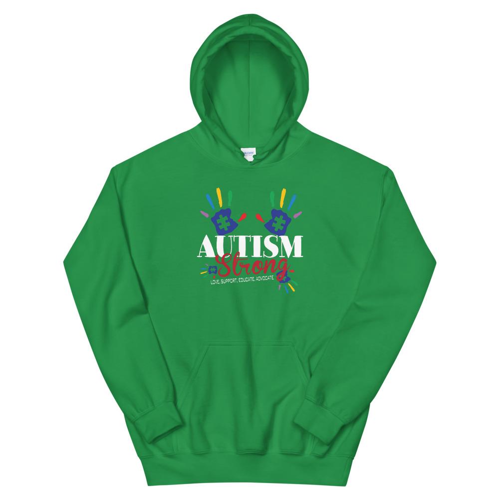 Autism Strong Colorful Handprint Hoodie - The Awareness Expo