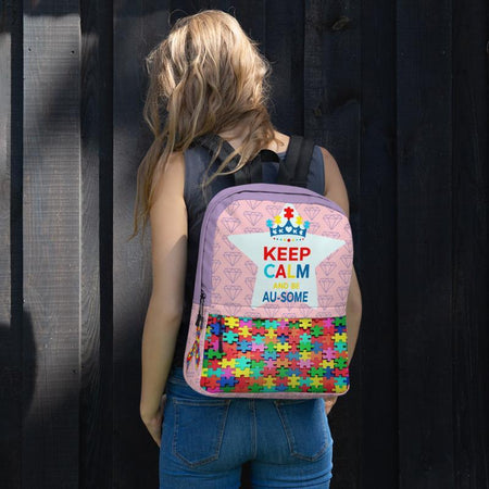 "Keep Calm and be Au-some"  Autism Awareness Backpack