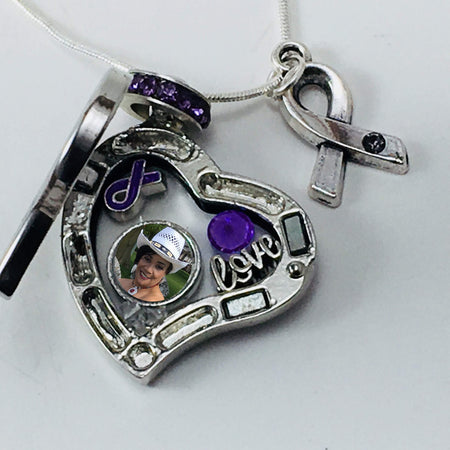 Personalized Fibromyalgia Awareness Locket Necklace