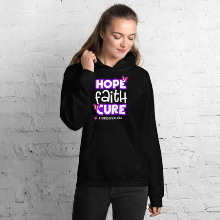 Hope Faith Cure Fibromyalgia Butterfly Hoodie
