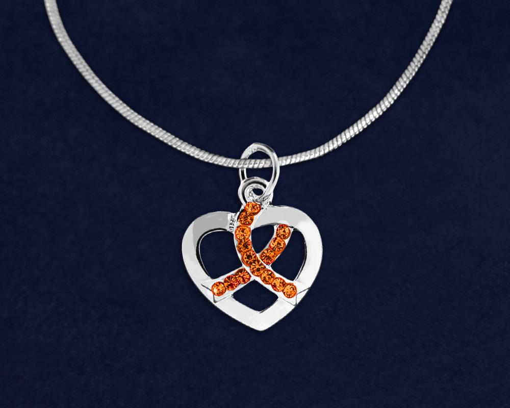 Orange Ribbon Necklace