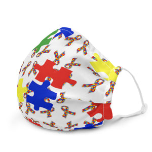 Autism Ribbon Puzzle Piece Face Mask