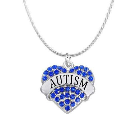 Autism Awareness Crystal Heart Necklace