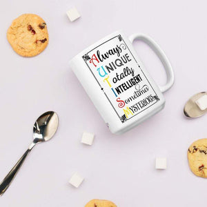 "Always Unique Totally Intelligent.." Autism Awareness Coffee Mug