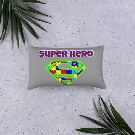 Autism #1 Super Hero Puzzle Piece Pillow