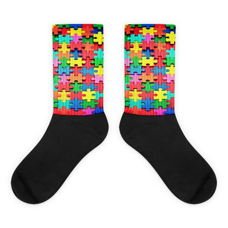 Autism Awareness Colorful Puzzle Piece Socks