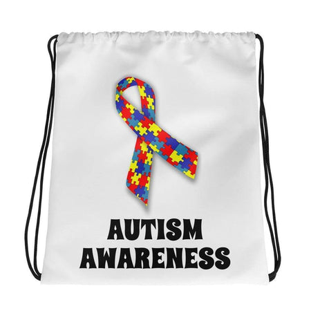 Autism Awareness Ribbon Drawstring Bag