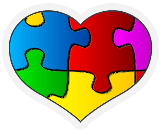 Autism Jigsaw Puzzle Heart Iron On Patch