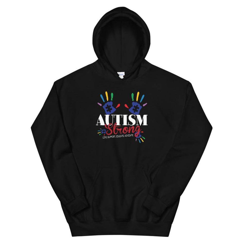 "Autism Strong" Colorful Handprint Hoodie