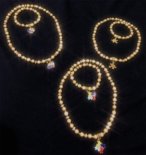 Autism Charm Bracelet & Necklace Set 