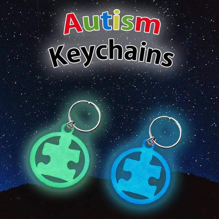 Glowing Puzzle Piece Autism Awareness Keychain