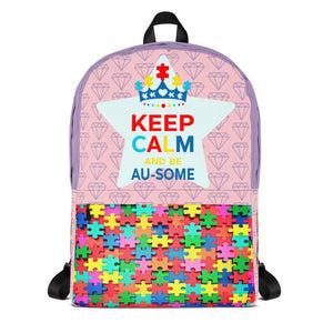 "Keep Calm and be Au-some"  Autism Awareness Backpack