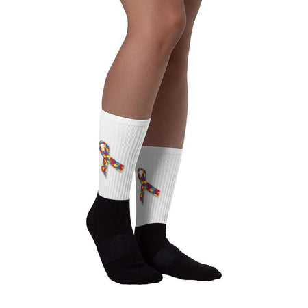 Autism Puzzle Piece Ribbon Socks