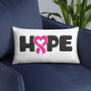 "Hope" White Breast Cancer Pillow