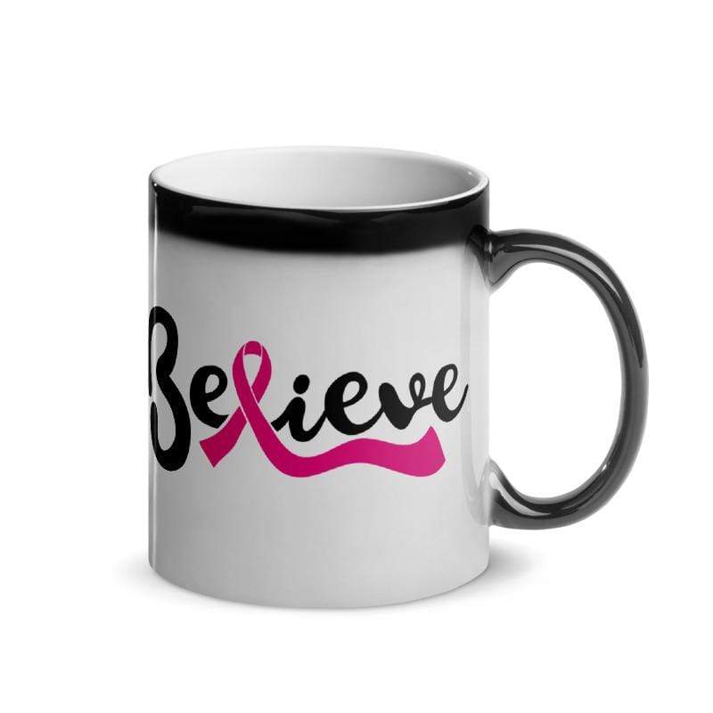 Pink Ribbon "Believe" Breast Cancer Awareness Magic Mug
