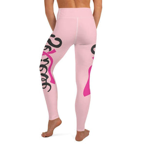 "Believe" Mirrored Pink Breast Cancer Yoga Leggings