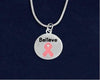 Believe Pink Ribbon Circle Charm Necklace