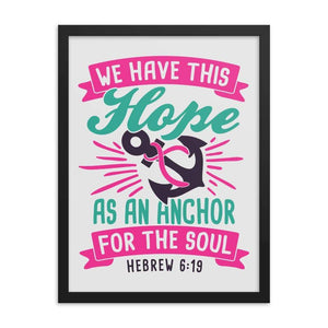 "Hope as An Anchor" Breast Cancer Framed poster