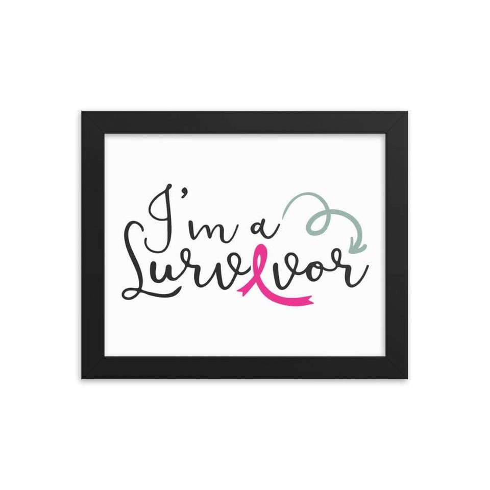"I'm A Survivor" Breast Cancer Framed poster