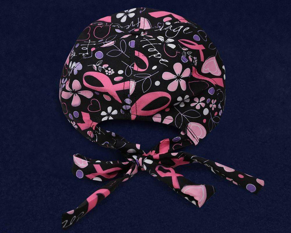 Breast Cancer Awareness Baseball Hat - Black With Pattern