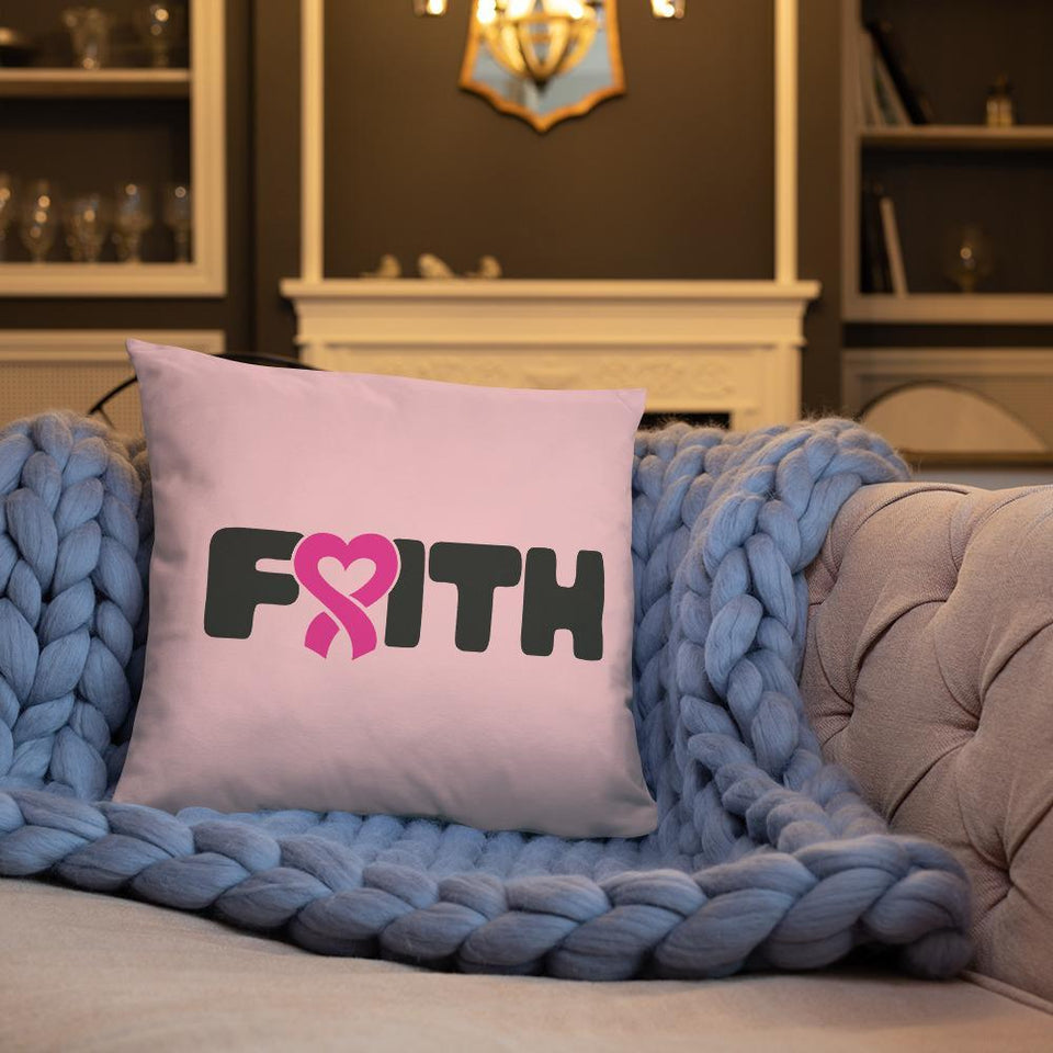 "Faith" Pink Breast Cancer Pillow