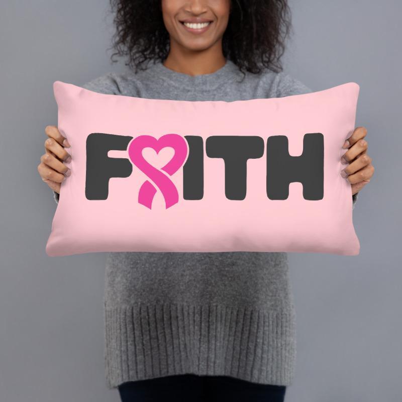 "Faith" Pink Breast Cancer Pillow