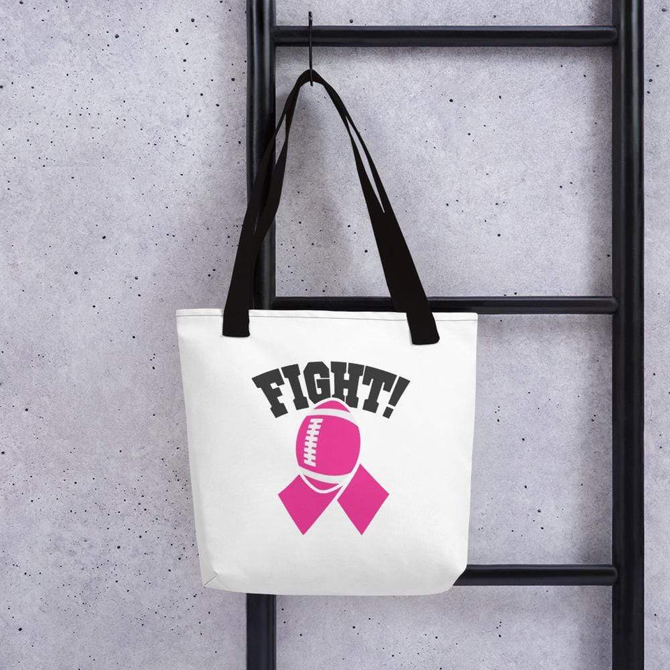 "Fight"/"Tackle Cancer" Football Breast Cancer Handbag