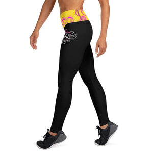 "Fighter" Black Breast Cancer Yoga Leggings