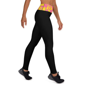 "Fighter" Black Breast Cancer Yoga Leggings