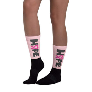 "Hope" Pink Breast Cancer Socks