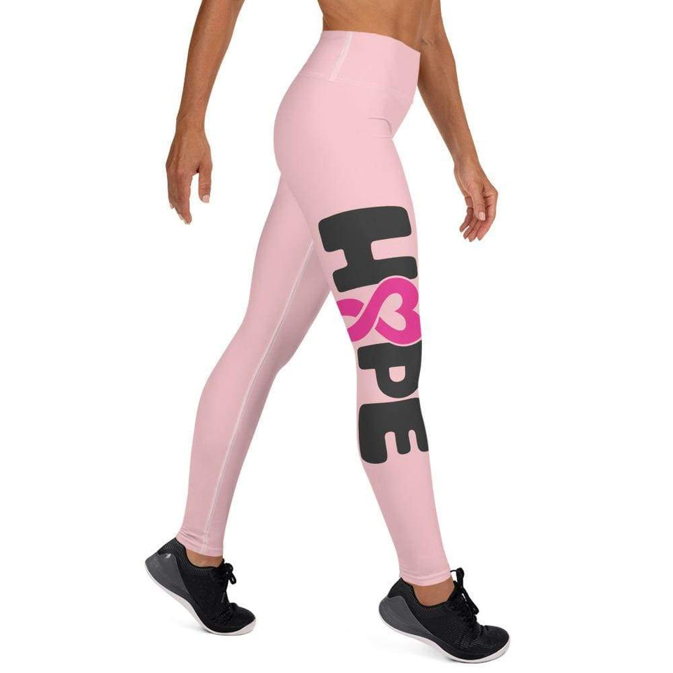 "Hope" Pink Breast Cancer Yoga Leggings