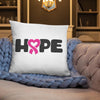 "Hope" White Breast Cancer Pillow