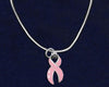 Large Breast Cancer Pink Ribbon Necklaces