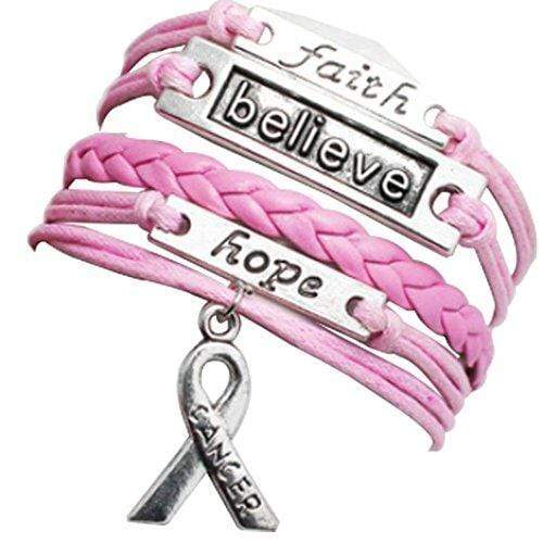 Faith Believe Hope Breast Cancer Awareness Bracelet