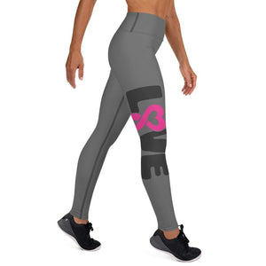 "Love" Grey Breast Cancer Yoga Leggings