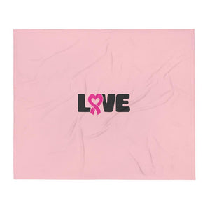 "Love" Pink Breast Cancer Awareness Throw Blanket