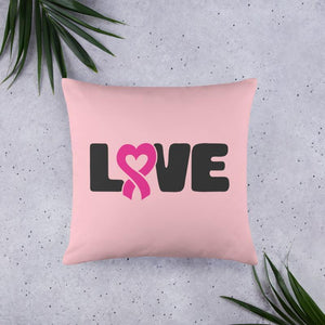"Love" Pink Breast Cancer Pillow