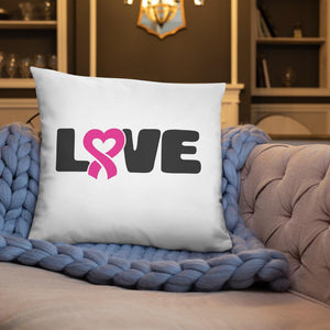 "Love" White Breast Cancer Pillow
