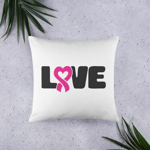 "Love" White Breast Cancer Pillow