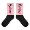 "Believe" Pink Breast Cancer Socks