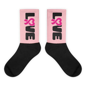 "Love" Pink Breast Cancer Socks
