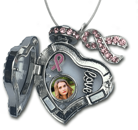 Ancer Locket Breast Cancer Awareness Necklaces – The Awareness Expo