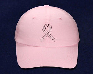Pink Crystal Ribbon Baseball Hats in Pink