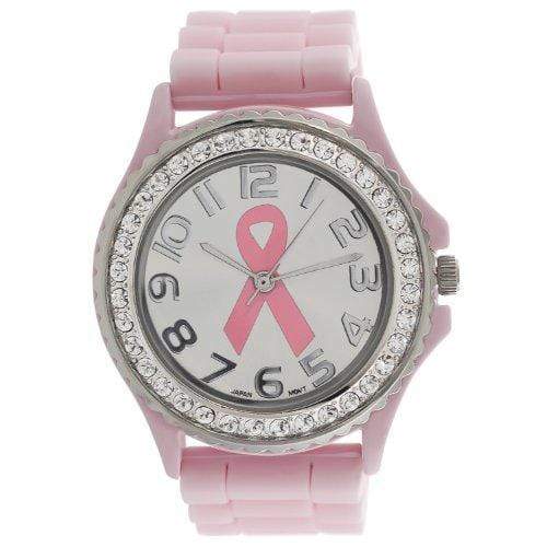 Pink Ribbon Breast Cancer Awareness Silicone Watch