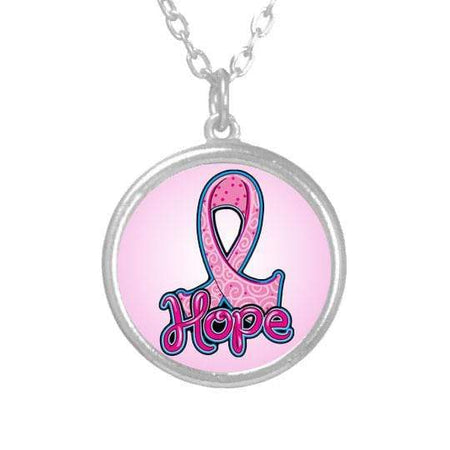 Pink Ribbon "HOPE" Breast Cancer Necklace