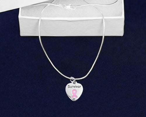 Survivor Pink Ribbon Necklace