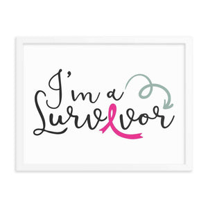 "I'm A Survivor" Breast Cancer Framed poster