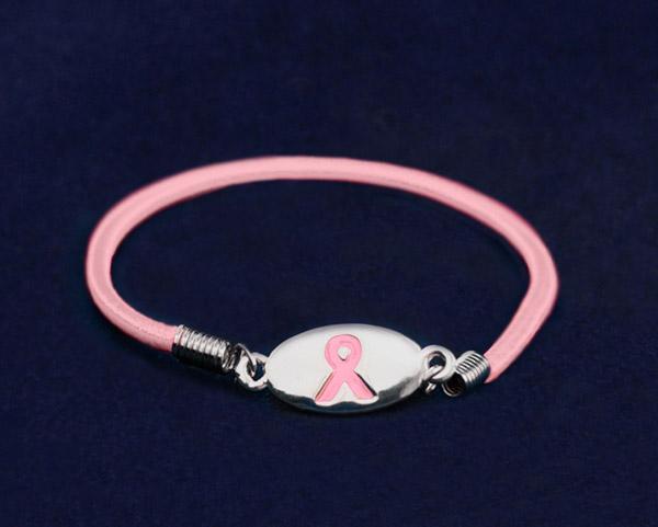 Pink Ribbon Breast Cancer Awareness Stretch Bracelet
