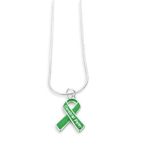 Cerebral Palsy Green Ribbon Necklace