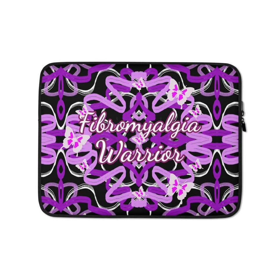 Fibromyalgia Warrior Purple Butterfly Laptop Sleeve